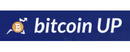 Bitcoin Up Logotipo para artículos de compañías financieras y productos