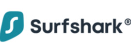 Surfshark VPN Logotipo para artículos de productos de telecomunicación y servicios