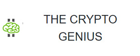 Crypto Genius Logotipo para artículos de compañías financieras y productos